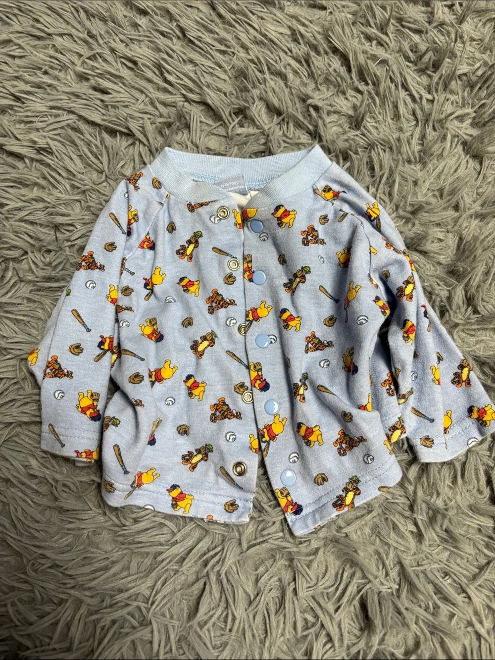 Rare Vintage Disney Baby Light Blue Winnie the Pooh Pajama Set